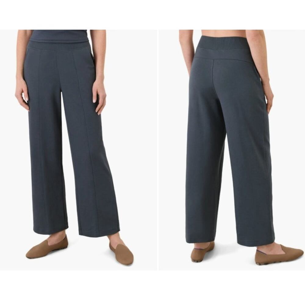 PACT Organic Cotton Airplane Pintuck Cropped Wide Leg Sweatpants Size XXL - Picture 1 of 4